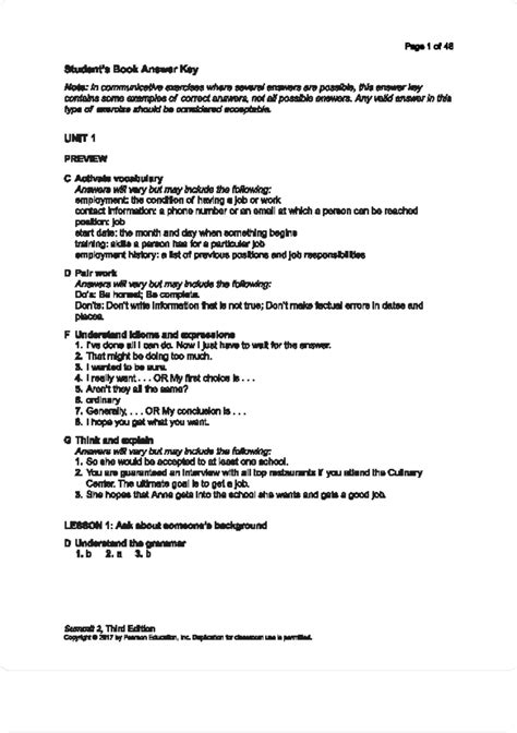 Key Achievement Test Summit 2 Unit 2