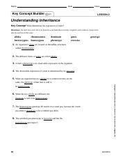 key concept builder understanding inheritance lesson 2