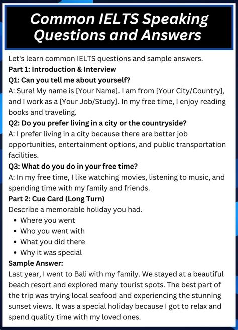 key speaking sample questions answers