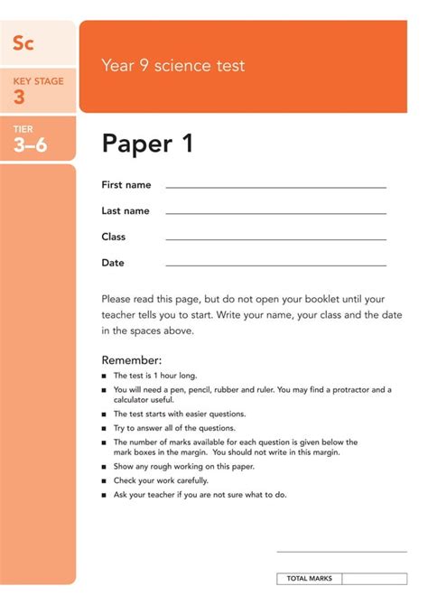 key stage 3 science 2010 mark scheme