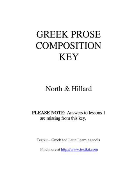 key to greek prose composition greek language