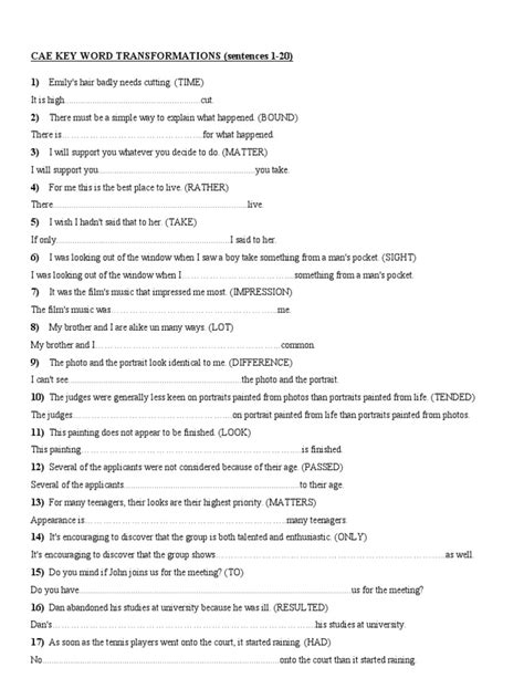 Key Word Transformations Cae Sdocuments2