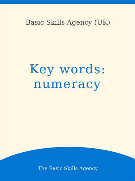 Key Words Dictionary Numeracy