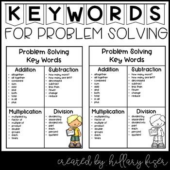 key words in math problem solving