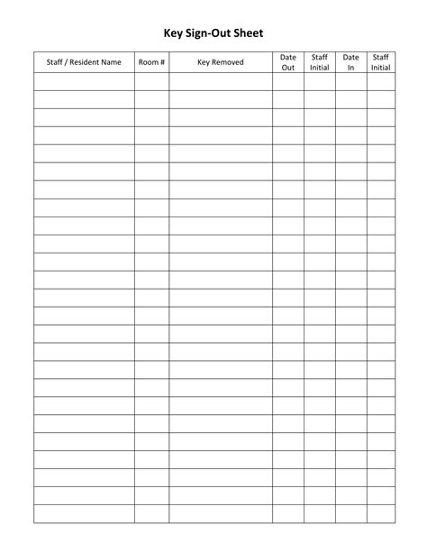 Full Download Key Checkout Form Template 