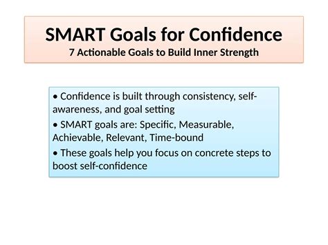 keys to self confidence goal setting guide