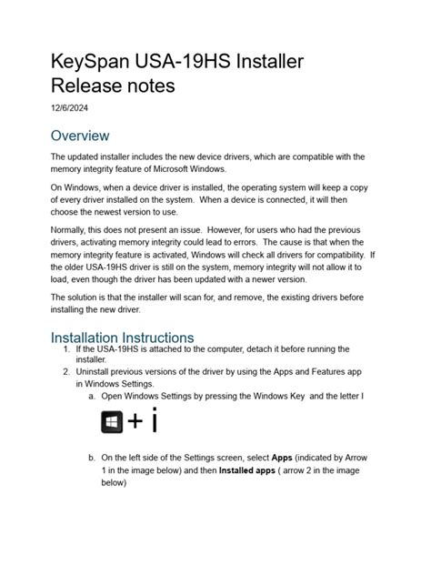 Read Keyspan 19H User Guide 