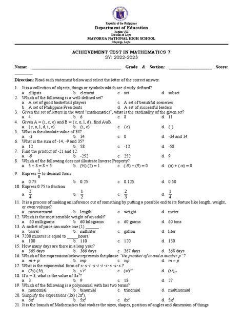 Keytrain Applied Math 7 Final Quiz Answers