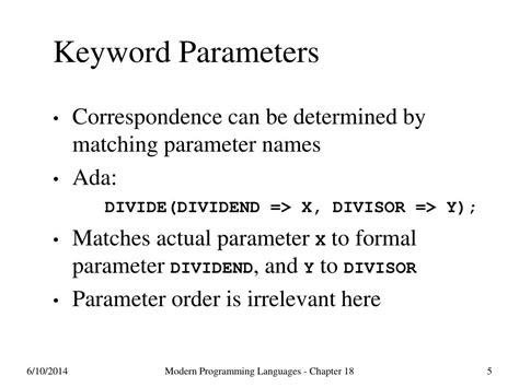 Keyword Parameters