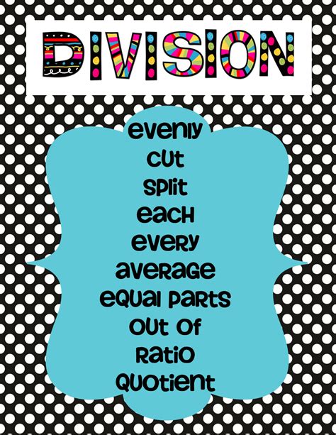 Keywords For Division Made Easy Division Keywords - Division Keywords