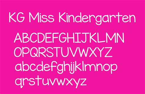 Kg Miss Kindergarten Font Kg Kindergarten - Kg Kindergarten