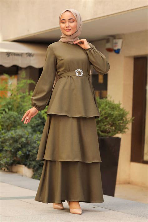 Khaki Hijab Dress 5171hk Neva Style Com Warna Khaki Hijab - Warna Khaki Hijab