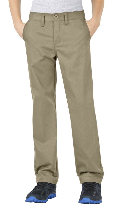 Khaki  Wholesale Boys School Uniform Slim Fit Flat Front - Khaki