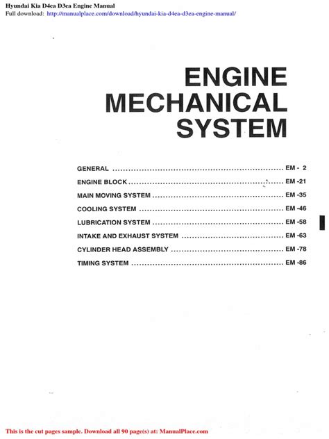 Kia D4ea Manual