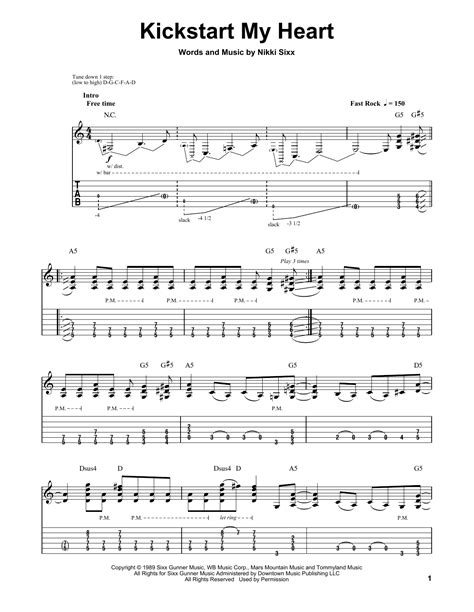 Kickstart My Heart Tab