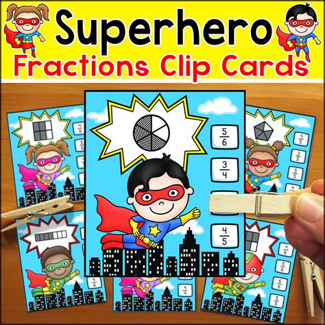 Kid Hero Fractions   Fraction Posters Hero Kids Top Teacher - Kid Hero Fractions