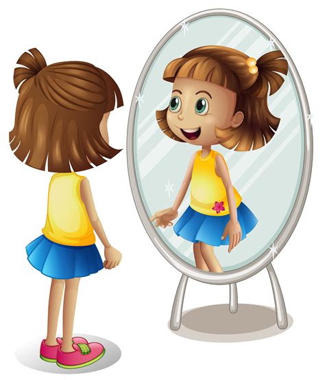 Kid Looking In Mirror Clipart