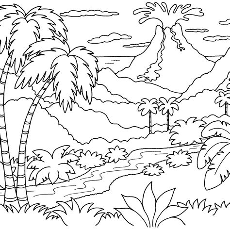 Kids Coloring Book Scenery Photos Images And Pictures Scenery For Kidscoloring - Scenery For Kidscoloring