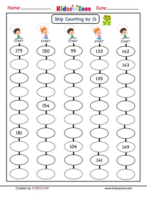 Kids Math Skip Counting Practice Complete Number Sequence Complete Skip Counting Series - Complete Skip Counting Series