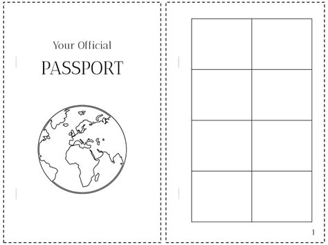kids printable passport template