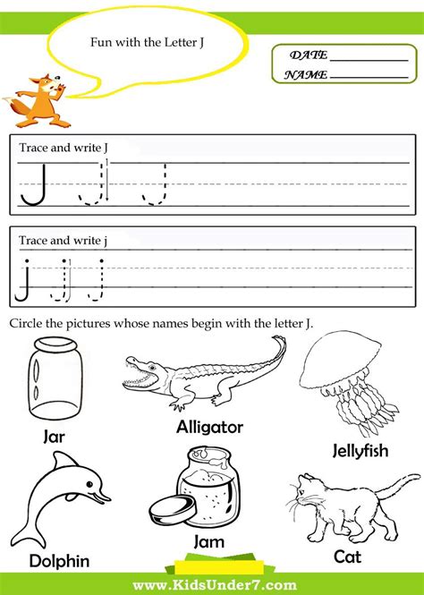 Kids Under 7 Letter J Worksheets And Coloring Letter J Coloring Pages For Preschool - Letter J Coloring Pages For Preschool