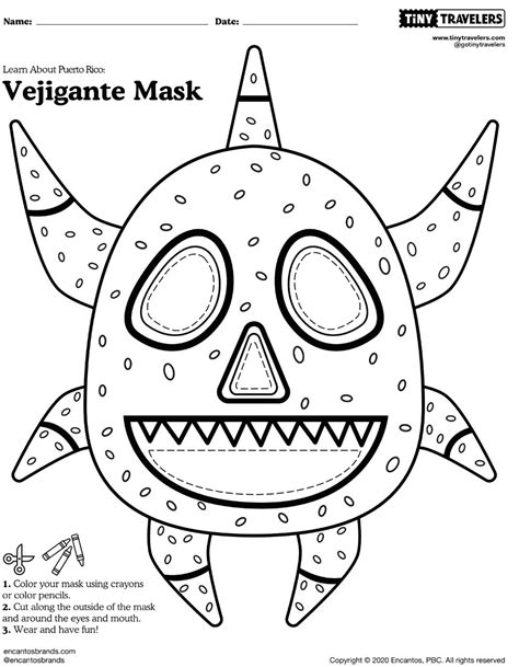 Read Online Kids Template Carnival Mask Puerto Rico 