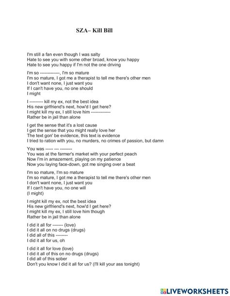 Kill Bill Lyrics