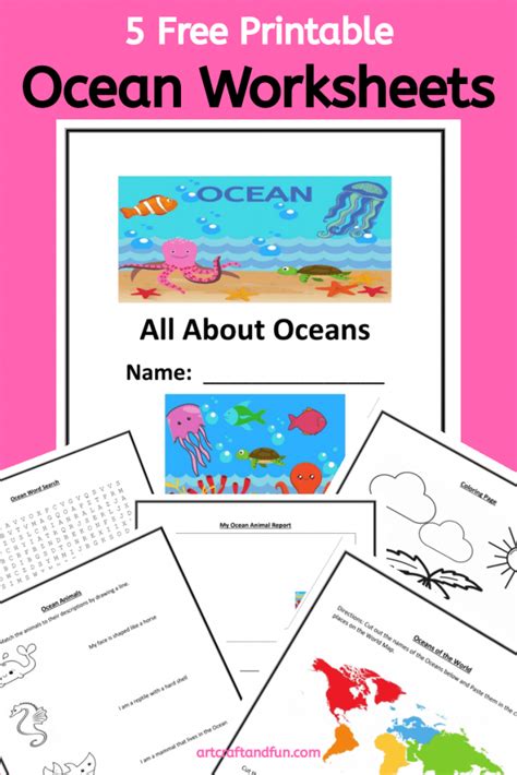 Kindergarten 5 Oceans Worksheet   Free Printable Preschool Ocean Worksheets - Kindergarten 5 Oceans Worksheet