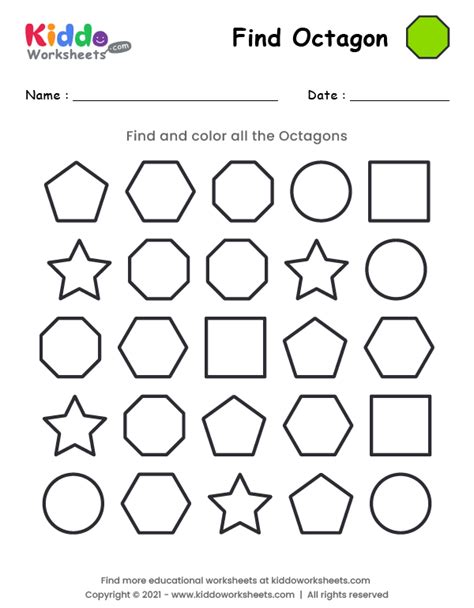 Kindergarten And Preschool Shapes Worksheets Octagon Worksheets For Preschool - Octagon Worksheets For Preschool