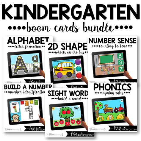 Kindergarten Boom Cards Year Long Bundle Miss Kindergarten Kindergarten Card - Kindergarten Card