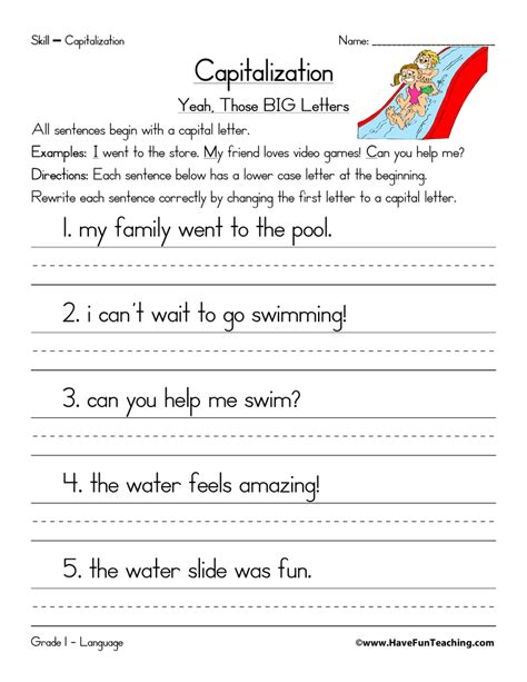 Kindergarten Capitalization Worksheets Free Printable Kindergarten Capitalization Worksheets - Kindergarten Capitalization Worksheets