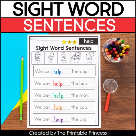 Kindergarten Complete The Sentence Sight Word Worksheets Twinkl Kindergarten Sight Word Sentences Worksheets - Kindergarten Sight Word Sentences Worksheets