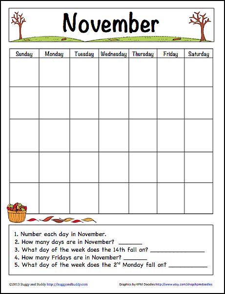Kindergarten Daily Calendar Worksheet November   Free Kindergarten Daily Calendar Printable Worksheets - Kindergarten Daily Calendar Worksheet November