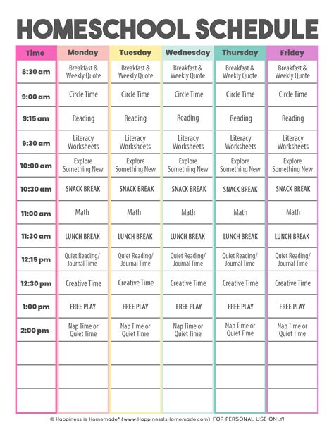 Kindergarten Daily Schedule Confessions Of A Homeschooler Homeschool Kindergarten Daily Schedule Worksheet - Homeschool Kindergarten Daily Schedule Worksheet