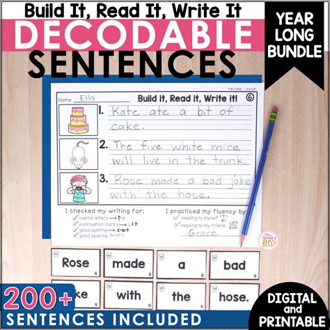 Kindergarten Decodable Sentence Activities Mega Bundle By Katie Decoding Activities For 4th Grade - Decoding Activities For 4th Grade