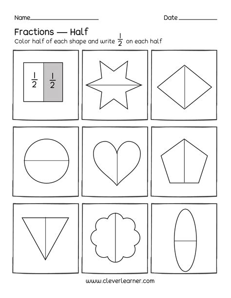 Kindergarten Fractions Worksheets Learning About Halves Kindergarten Fraction Worksheets - Kindergarten Fraction Worksheets