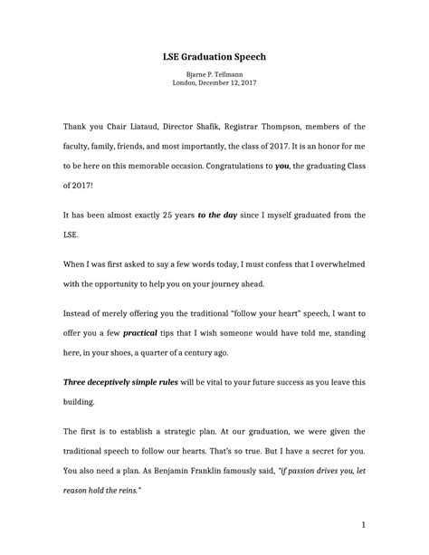 Kindergarten Graduation Speech