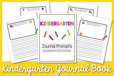 Kindergarten Journal Prompts Book With 50 Pages Kindergarten Journal - Kindergarten Journal
