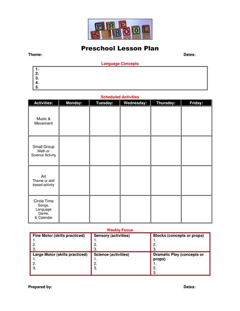 Kindergarten Lesson Plan Template Making The Process Easier Kindergarten Lesson - Kindergarten Lesson
