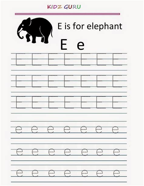 Kindergarten Letter E Worksheet   Alphabet Letters E Worksheet For Kindergarten - Kindergarten Letter E Worksheet