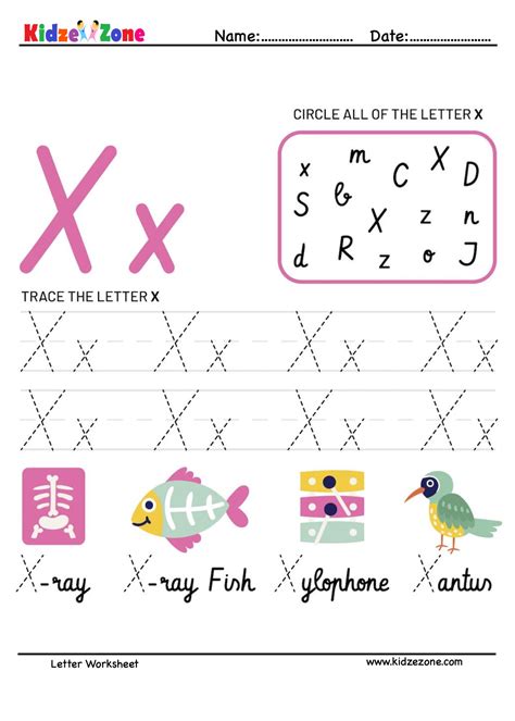 Kindergarten Letter X Reading Writing And Activity Worksheets Letter X Kindergarten Worksheet - Letter-x Kindergarten Worksheet