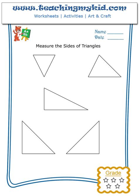 Kindergarten Math Worksheets Measure Sides Of Triangles 3 Triangle Worksheets Kindergarten - Triangle Worksheets Kindergarten