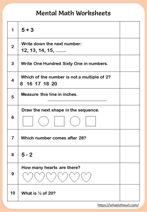 Kindergarten Mental Math Worksheets Edhelper Com Mental Math Worksheet For Kindergarten - Mental Math Worksheet For Kindergarten