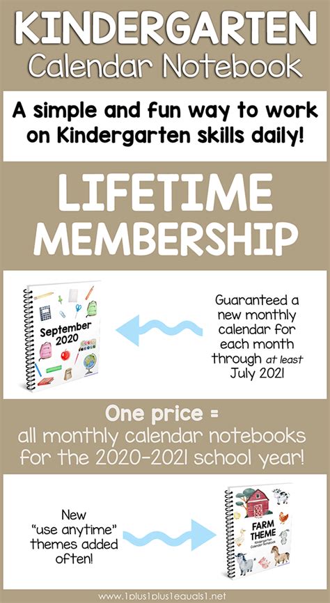 Kindergarten Monthly Calendar Notebook 1 1 1 1 First Grade Themes By Month - First Grade Themes By Month