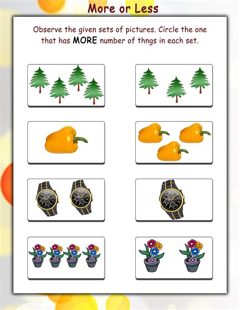 Kindergarten More Or Less Worksheet   More Or Less Objects Worksheets For Kindergarten Kidpid - Kindergarten More Or Less Worksheet
