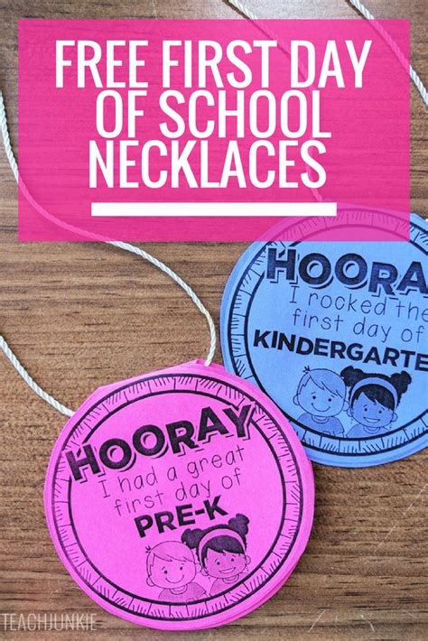 Kindergarten Necklace   First Day Of Kindergarten Necklace Teaching Resources Tpt - Kindergarten Necklace
