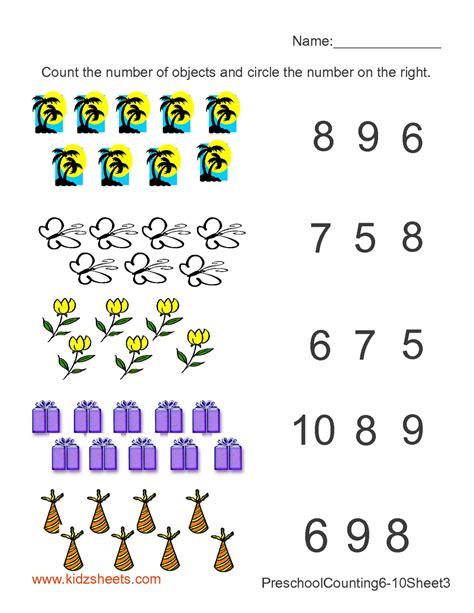 Kindergarten Number   Kindergarten Number Worksheets Math Salamanders - Kindergarten Number