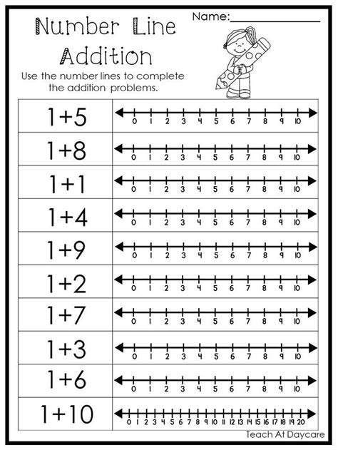 Kindergarten Number Line Addition Worksheets Line Worksheet   Kindergarten - Line Worksheet + Kindergarten