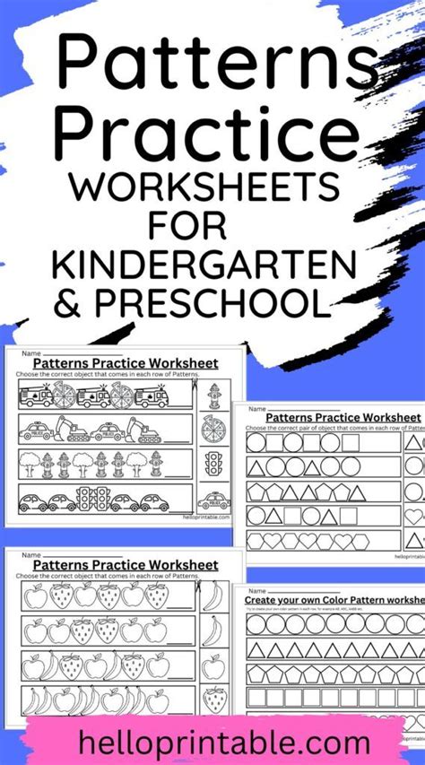 Kindergarten Patterns Practice Worksheets Helloprintable Com Kindergarten Pattern Worksheets - Kindergarten Pattern Worksheets