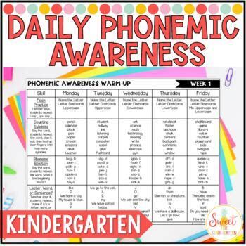 Kindergarten Phonemic Awareness Daily Lessons Bundle Sweet Phonemic Awareness Worksheets Kindergarten - Phonemic Awareness Worksheets Kindergarten